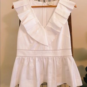 White Kate Spade V-neck Peplum Too